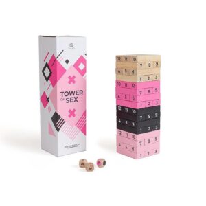 Tower of Sex Jenga-spel för par med träklossar och sexuppdrag