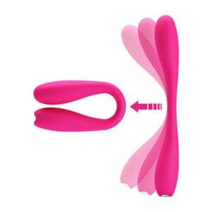 PrettyLove Yedda böjlig vibrator av silikon med C-formad design
