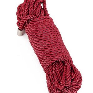 Glansigt bondagerep Red Rope 10m av lent material för sensuella lekar