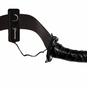 Ihålig strap-on robotic i gummimaterial med ådrad design och markerat ollon