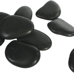 Hot stones värmningsset med 9 svarta massagestenar i olika storlekar