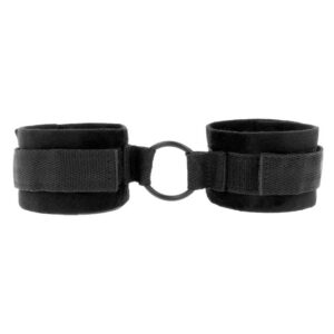 Svarta handbojor och fotbojor Cuffs med mjukt plysch och kardborreknäppning