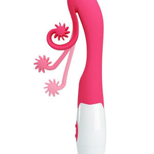 Snigel Vibb rosa vibratorstav med ribbad klitorisdel och böjd g-punktkurvatur