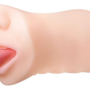 Realistisk masturbator Evolved formad som öppen mun med flexibel tunga i mjuk silikon