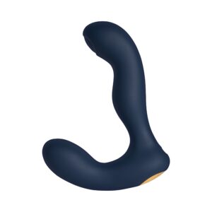 Iker Neo Prostatavibrator med böjd design och flexibel hals i mörkblå silikon