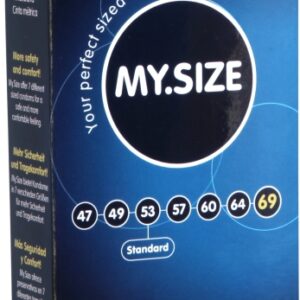 Paket med extra stora naturlatex kondomer My size 69 mm glidmedelsbehandlade