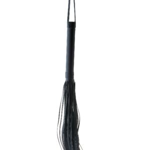 Blaze Läderliknande Flogger på 24 cm – svart piska för BDSM-lek