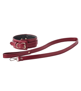 Röd Blaze Elite Halsband och Koppel bondage-set med guldfärgade detaljer