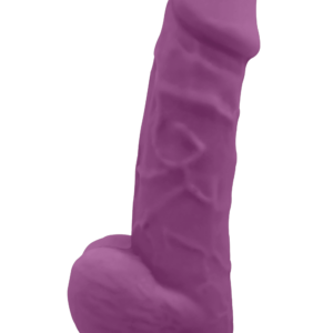 Realistisk termo-reaktiv dildo i lila silikon med dubbeldensitet