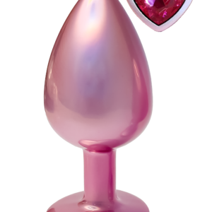 Pearl Pink Buttplugg Large i pärlrosa aluminium med konisk design
