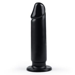 Svart anal dildo King 22,5 cm i PVC med markerad glandel och sugproppsbas