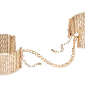 Metallic handbojor Désir i guld 14 cm långt med elegant avtagbar kedja
