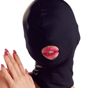 Bad Kitty Head Mask i svart stretchmaterial med täckande design