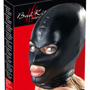 Bad Kitty ansiktsmask med öppningar för ögon och mun, designad för BDSM-lekar