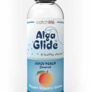Flaska innehållande Alga Glide Peach vattenbaserat glidmedel från Intimate Wellness
