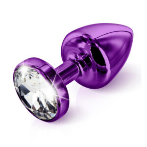 Anni Swarovski mini analplugg i aluminium med Swarovski-pärla, 5x2,5 cm