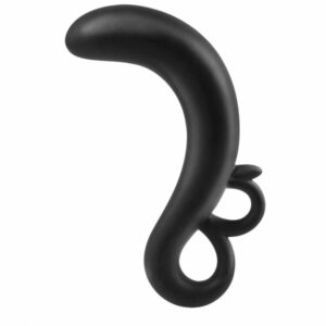 Böjd Two finger prostataplug i hudvänligt silikon med två-fingergrepp