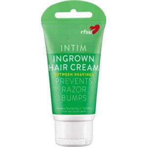 Flaska med Ingrown Hair Cream för inåtväxande hår efter intimrakning