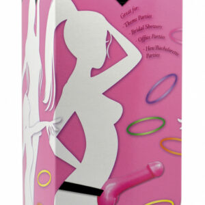 Willy Hoopla ringkastningsspel med rosa strap-on och färgglada ringar för möhippa och vuxna fester