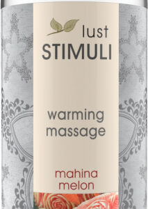 Flaska Mahina Melon värmande lusthöjande massageolja från Lust Stimuli