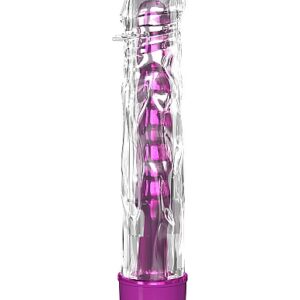 Glammiga Gina vibrator i transparent TPE-material med steglös funktion