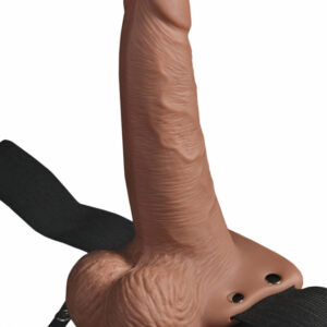FF Strong Vibe Balls vibrerande strap-on med töjbar sele i silikon