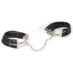 Designade handbojor Black Pearl Cuffs med svarta pärlor och silverdetaljer