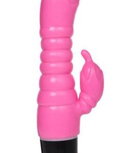 Bubbel Rabbit ribbad vibratorstav med steglös funktion och klitorisstimulator
