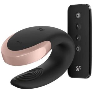 Satisfyer Double Love svart U-formad dubbel vibrator för klitoris och G-punkt stimulering