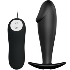 Vibrerande analplugg Black Probe i matt svart silikon med ergonomisk form