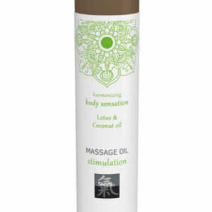 Flaska Massage Sweet Lotus massageolja baserad på kokosolja och naturliga ingredienser