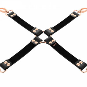 Bondageset Fantasy 4-Hogtie med sammanbundna händer och fötter i veganskt läder