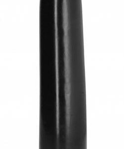 All Black dildo i svart böjlig PVC med rak design för vaginal och anal användning