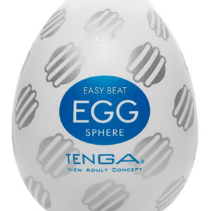 Tenga Egg Sphere engångsägg med räfflade kulor och elastisk sleeve