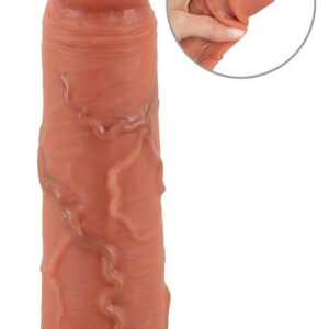 Realistisk Real Skin dildo i dual density-silikon med hudliknande yta och markerad glans