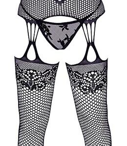 Cami Set S-L lingerie i spetsar och elastisk nät med sömlös konstruktion