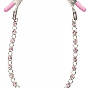 Glitterande bröstvårtsklämmor Crystal Chain med justerbar grip och strass på kedjan