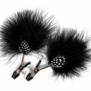 Bröstvårtsklämmor Nipple Feather med verkliga fjädrar och justerbara skruvar
