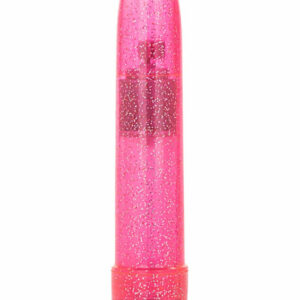 Rosa glitter-vibrator Pink Sparkle med glitterfinish och rundad spets