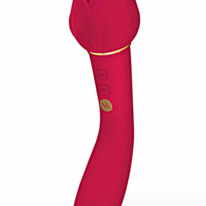 Rosgasm Suction vibrator och lufttrycksstimulator med rosformat och dubbla ändar