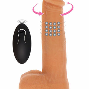 Pearl Dildo i hudkänsla silikon med roterande pärlor i skaft och detaljrik design