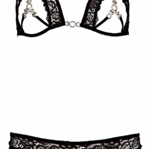 Sensuellt BH och stringset Isabella Set S i spets med glittrande strasstenar