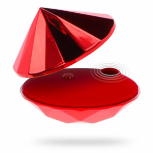 Lyxig Ruby Red Diamond lufttrycksvibrator i röd design med munstycke för klitorisstimulans