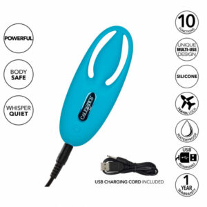 Orgasm Vibe vibrator presenterad framifrån med färgstark design och ergonomisk form