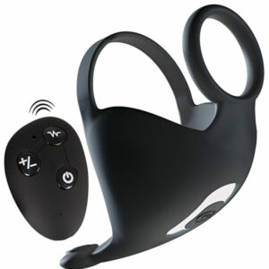 Ring Ball Massager vibrator med dubbla ringar för pungen och perineum