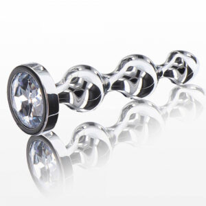 Glitterande Diamond Beads Small analplugg med juvel och tre progressiva kulor