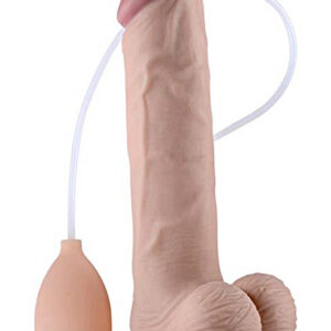 Cumming Softee realistisk sprut dildo med böjlig silikon design