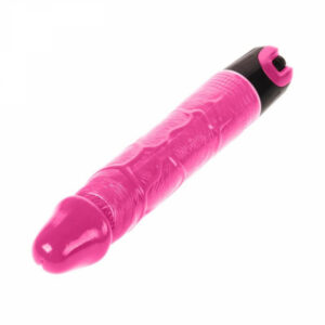 Baile Out Pink realistisk vibrator i rosa med hudtextur och ljust ådrat skaft