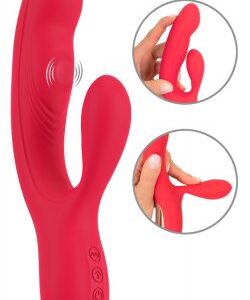 Thumping Rabbit Vibrator i svart silikon med dubbel stimulationshuvud