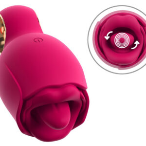 Tungvibrator Oral Fun med roterande och vibrerande silikon-tunga mot ljus bakgrund